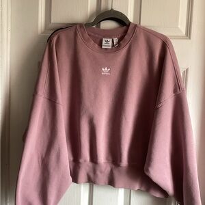 Adidas L oversized Dusty Pink Cropped Sweatshirt